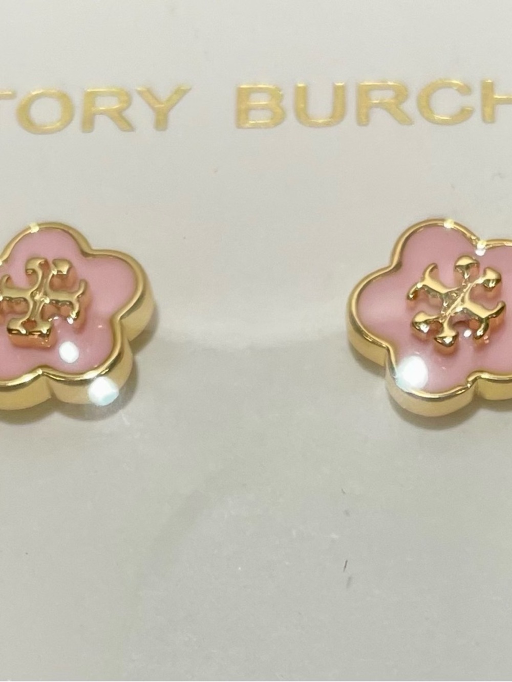 Tory Burch Kira Enamel Flower Stud Earrings, NWOT/NIP - Picture 4 of 9